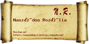 Naszádos Rozália névjegykártya